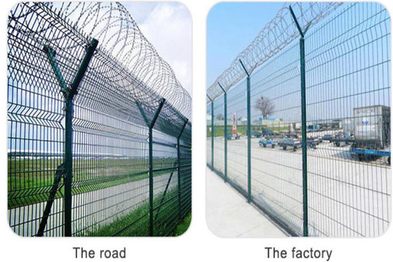 55X100mm Mesh Airport Security Fencing BTO 22 Razor Wire Perimeter Fence